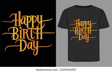 Happy Birth Day T-shirt Design with illustrator, vector file 2024