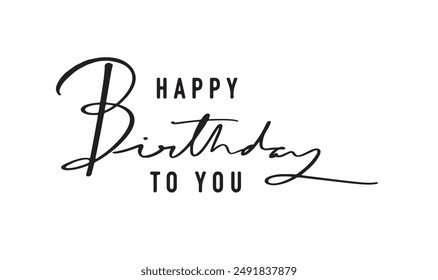 Happy birth day to you font text calligraphy script hand written label celebration festival black dark silhouette greeting annivesary event surprise happy birth day event retro type vintage cute part