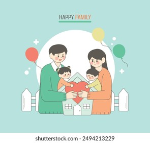 Happy Birth Encouragement Family Illustration