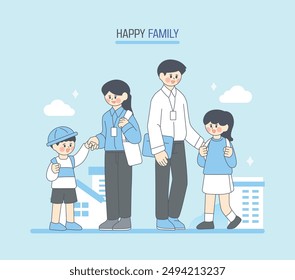 Happy Birth Encouragement Family Illustration