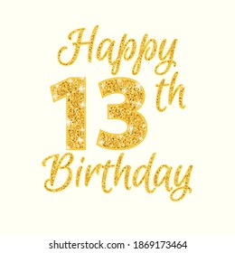 Happy Birthday 13th Glitter Greeting Card Stock Vector (Royalty Free ...