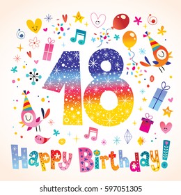 Happy Birthday 18 years teen greeting card