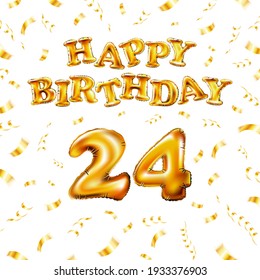 Happy Birthday 24 Message Made Golden Stock Vector (Royalty Free ...