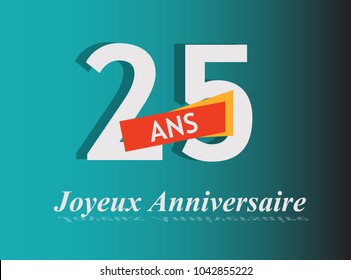 Happy birthday 25th birthday in french language
