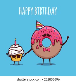 2,835 Happy birthday_card_cake_donut Images, Stock Photos & Vectors ...