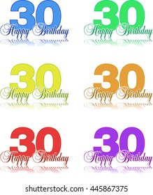 Happy Birthday Signs 30 80 Red Stock Vector (Royalty Free) 447025327 ...