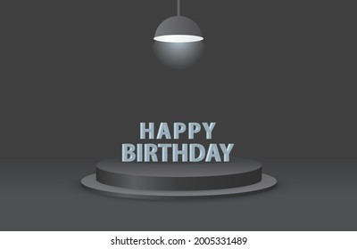 Happy Birthday 3d Text effect with podium background