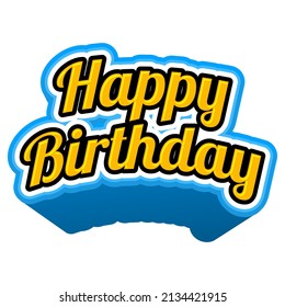 Happy Birthday 3d Text Effect Your Stock Vector (Royalty Free ...