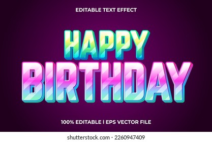 happy birthday 3d text effect and editable text, template 3d style use for business tittle