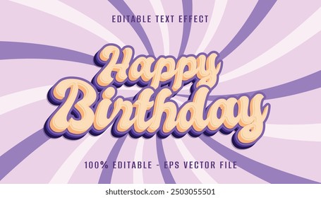 happy birthday 3d text effect design