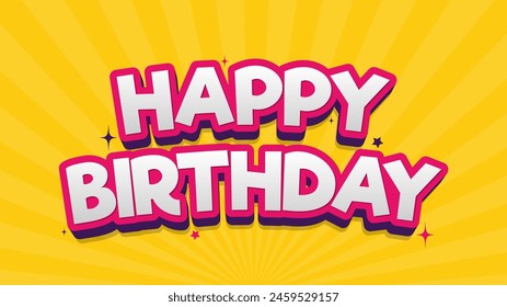 Happy Birthday 3D Text Style for Banner and Poster Sale