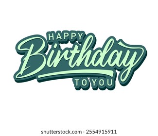 Happy Birthday 3D Text Style for Banner and sticker