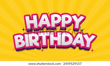 Happy Birthday 3D Text Style for Banner and Poster Sale
