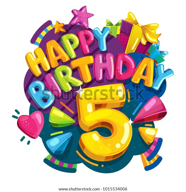 Image Vectorielle De Stock De Joyeux Anniversaire 5 Ans Illustration Festive