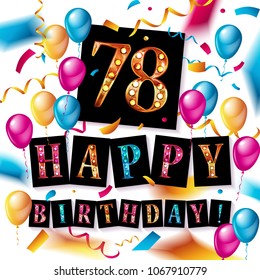 Happy Birthday 78 Years Anniversary Joy Stock Vector (Royalty Free ...