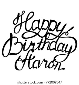 Happy birthday Aaron name lettering