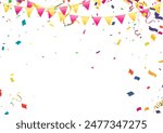 Happy Birthday Abstract Background with Shining Colorful Balloons. Party, Presentation, Sale, Anniversary and Club Design with Bokeh Elements, Happy Banner. Vector illustration
