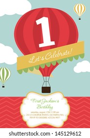 happy birthday air balloon card design. vector illustration