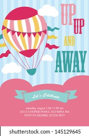 happy birthday air balloon card design. vector illustration