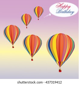happy birthday air balloons vector illustration