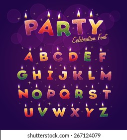 Happy Birthday alphabet. Vector illustration. svg