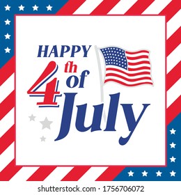 Happy Birthday America, 4th of July Banner, Fourth of July, Holiday Banner, Independence Day Background, July 4th Background, 4th of July Background, Parade Background, Patriotic Banner Vector