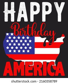 
Happy birthday America - typography t shirt design 