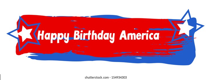 Happy Birthday America Vector Banner