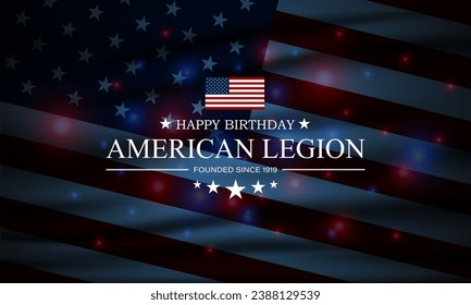 Happy Birthday American Legion Background Vector Illustration 