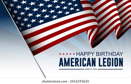 Happy Birthday American Legion Background Vector Illustration 