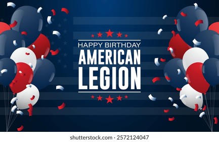 Happy Birthday American Legion Design Background Illustration