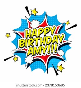 happy birthday amy vector illustration