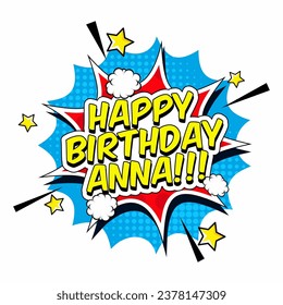 happy birthday anna vector illustration