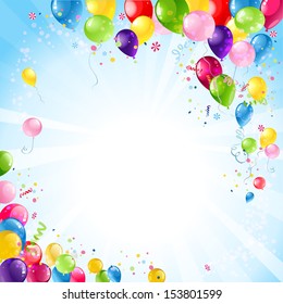 Felices antecedentes de cumpleaños con globos 