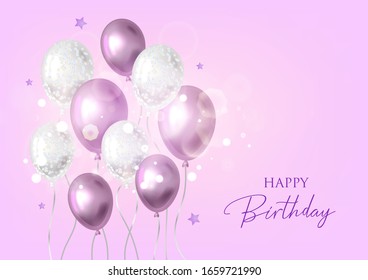 Happy birthday background with balloons.