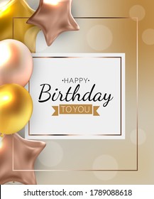 Feliz cumpleaños con globos. EPS10 de ilustración vectorial