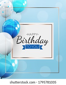 Happy Birthday Background with Balloons. Vector Illustration EPS10