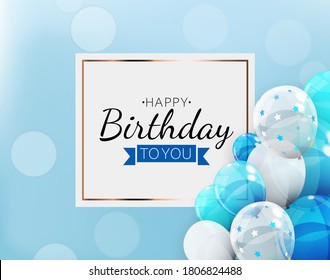 Happy Birthday Background with Balloons. Vector Illustration EPS10