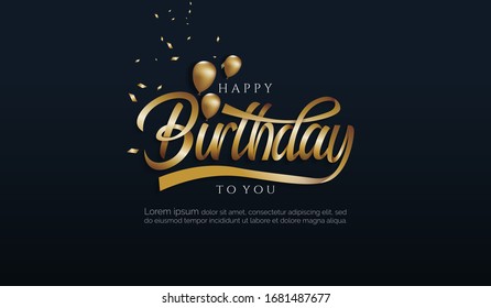 Happy birthday background with calligraphy letter and balloon background