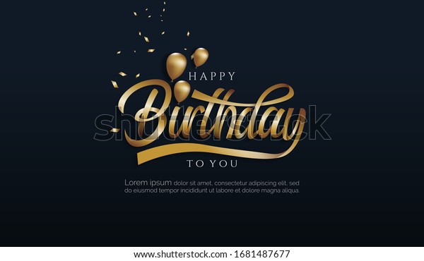 Happy Birthday Background Calligraphy Letter Balloon Stock Vector ...