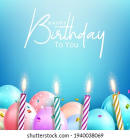 Happy birthday background with candles