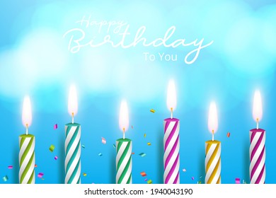 Happy birthday background with candles