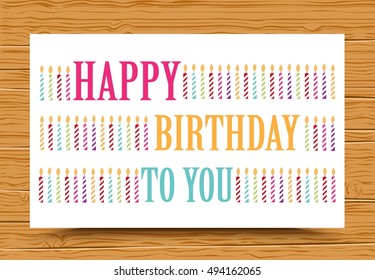 Happy birthday background with colorful candle