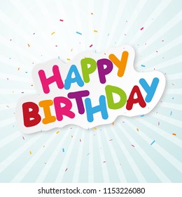 Happy birthday background with colorful confetti