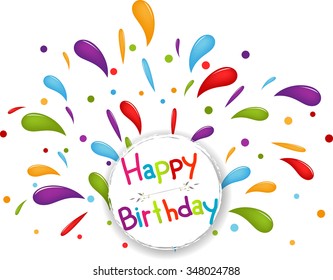 Happy birthday background with confetti 