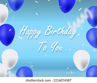 Happy birthday background with confetti party balloons. Vector illustration