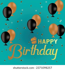  Happy Birthday background Design. Greeting card, poster template, party invitation layout. Vector Illustration.