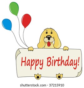 Happy Birthday Background Dog Balloons Stock Vector (Royalty Free ...