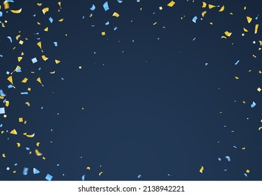 Happy Birthday Background Falling Colorful Tiny Confetti Isolated On Background. Vector