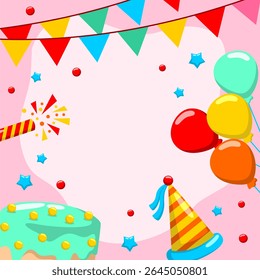  Happy birthday background in flat style